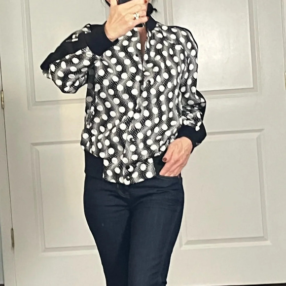 Kenzo Paris polka dot black bomber jacket size S - Picture 5 of 15